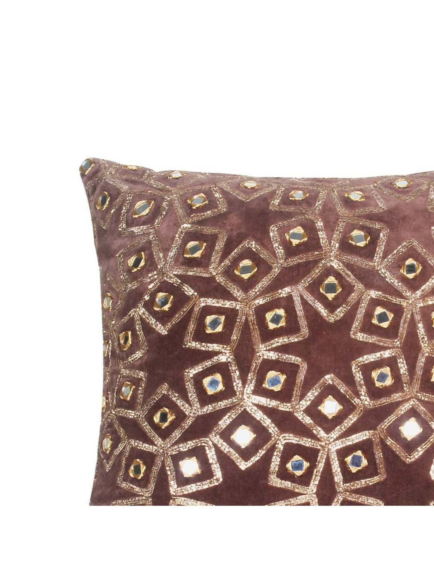 Home4U 'Adeena' Brown Cotton Cushion Cover - Set of 1