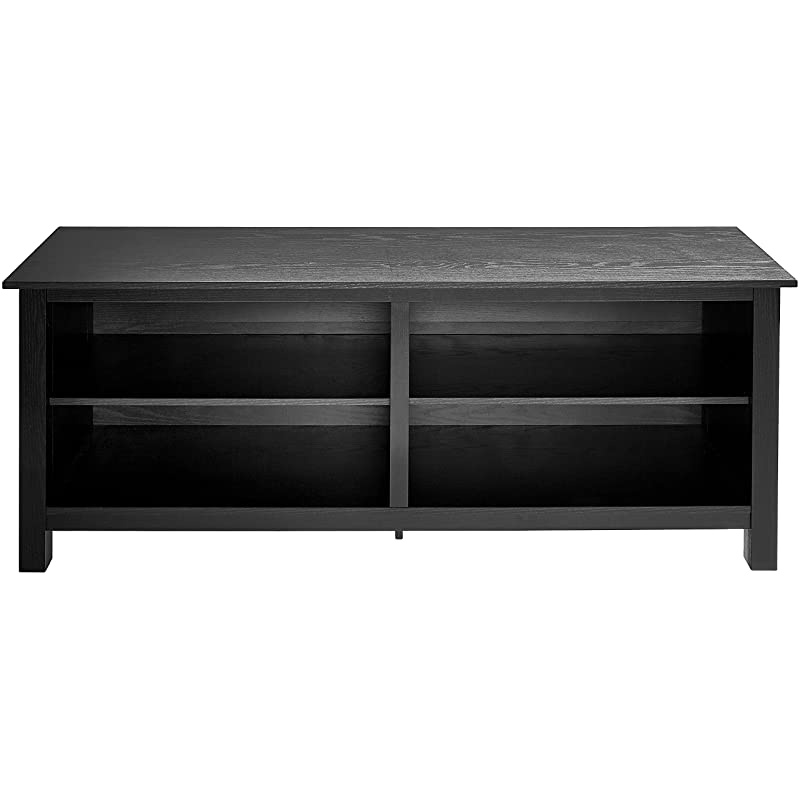 TV Stand Storage Media Console for TV's up to 65 Inches 58" with 4 Storage Shelves, Midnight Black
