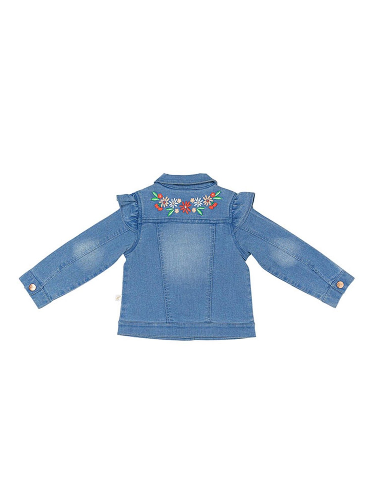 H by Hamleys Infants Girls Blue Embroidered Full Sleeves Denim Jacket