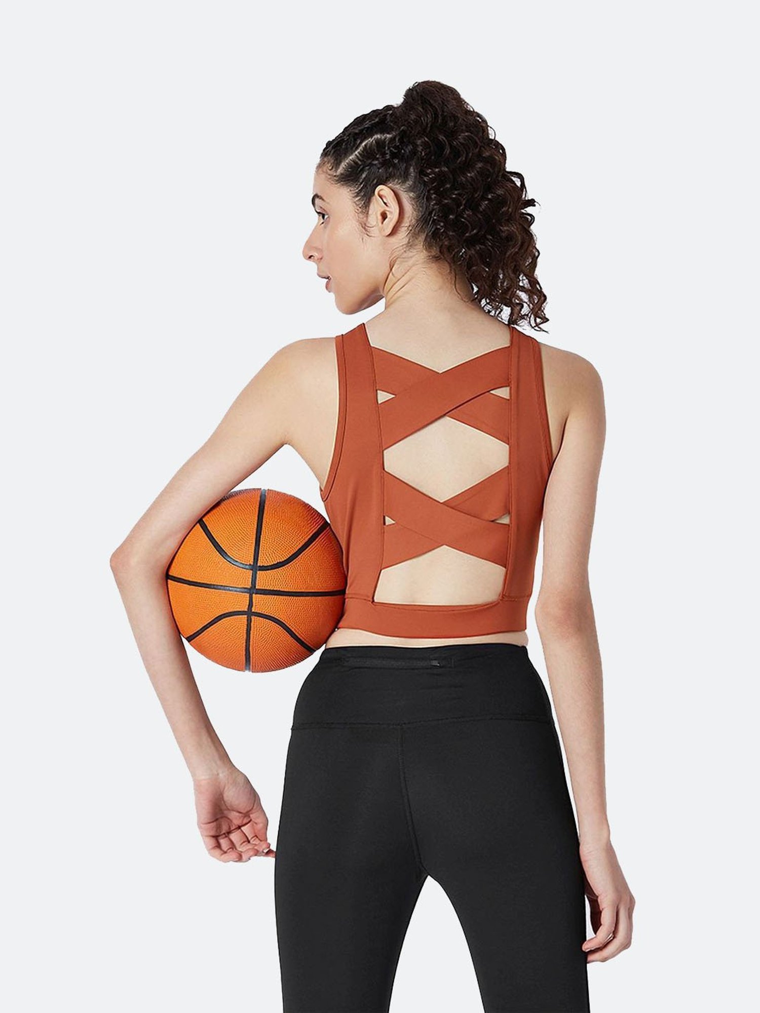 SILVERTRAQ Rust Relaxed Fit Crop Top