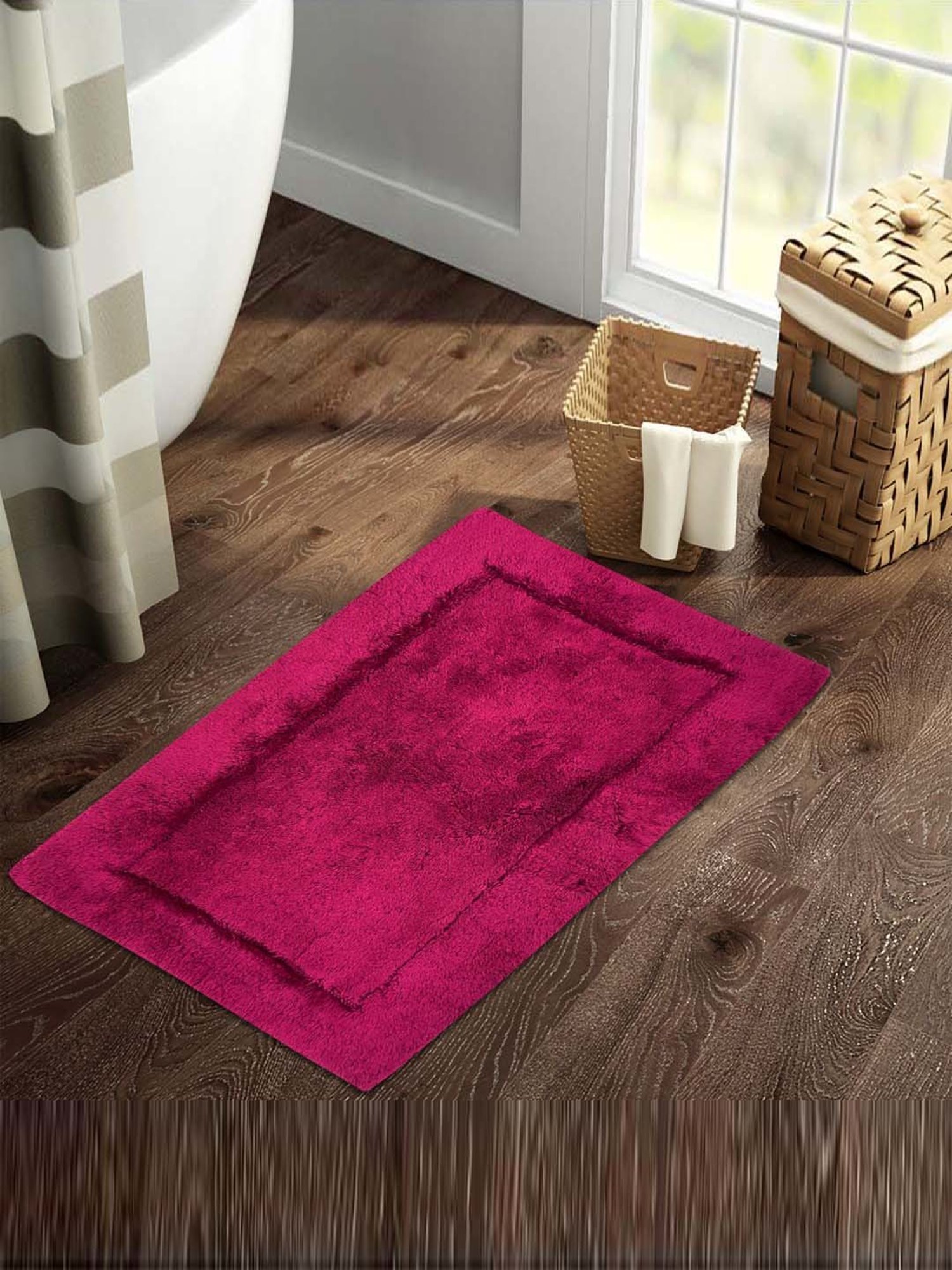 SPACES Dark Violet Cotton Hygro Large Foot Mat