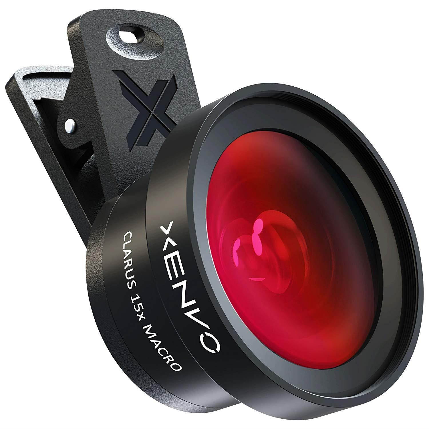 Xenvo iPhone Camera Lens Kit Pro - Macro Lens & Wide Angle Lens with LED Light, Clip-On Cell Phone Camera Lenses for iPhone, Android, Samsung Mobile Phones and Tablets