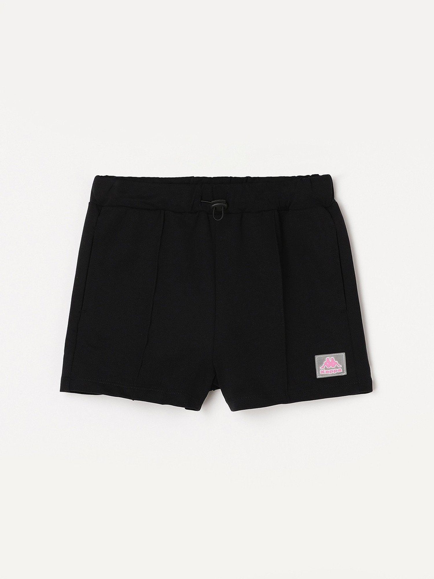 KAPPA Kids Black Cotton Applique Shorts