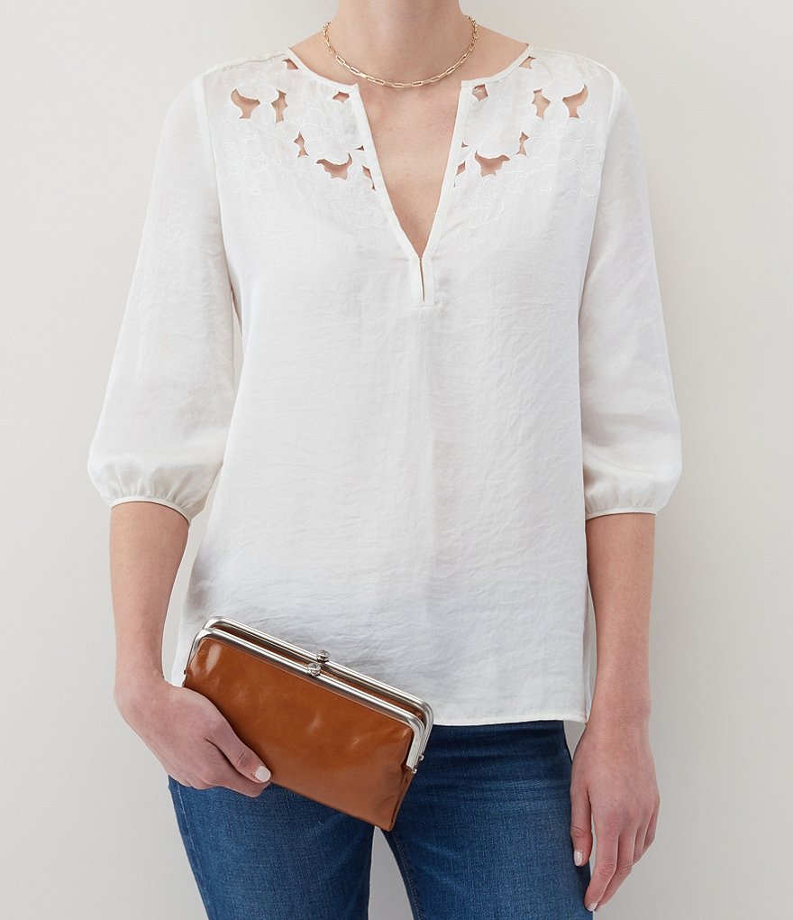 HOBO Original Leather Lauren Double-Frame Clutch Wallet