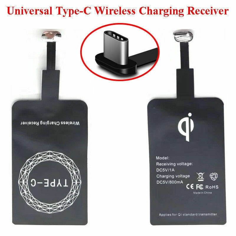 QI Wireless Adapter Fast Charger Receiver For  Android Type C USB C Micro
