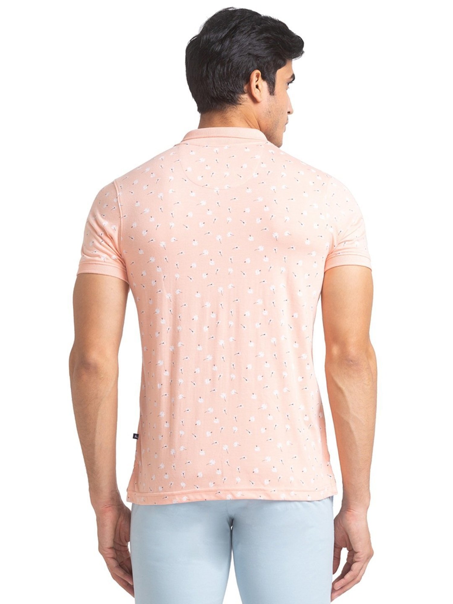 Parx Orange Regular Fit Printed Polo T-Shirt