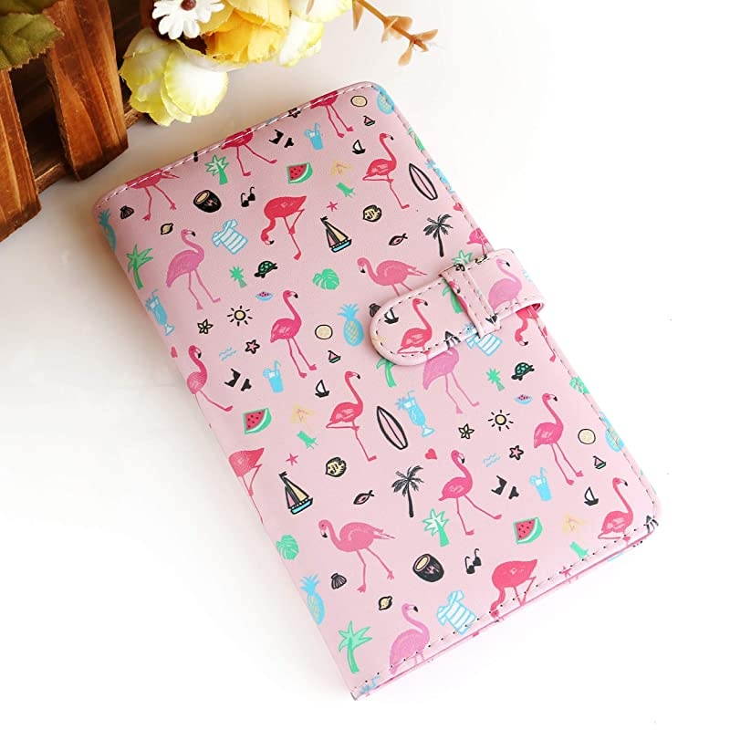 Flamingo Instax Album Set 2 PCS 96 Pockets Wallet PU Leather Photo Albums Compatible for Fujifilm Instax Mini 7S 8 8+ 9 25 26 90 Instant Camera FilmPolaroid Camera 3inch FilmWhite Pink