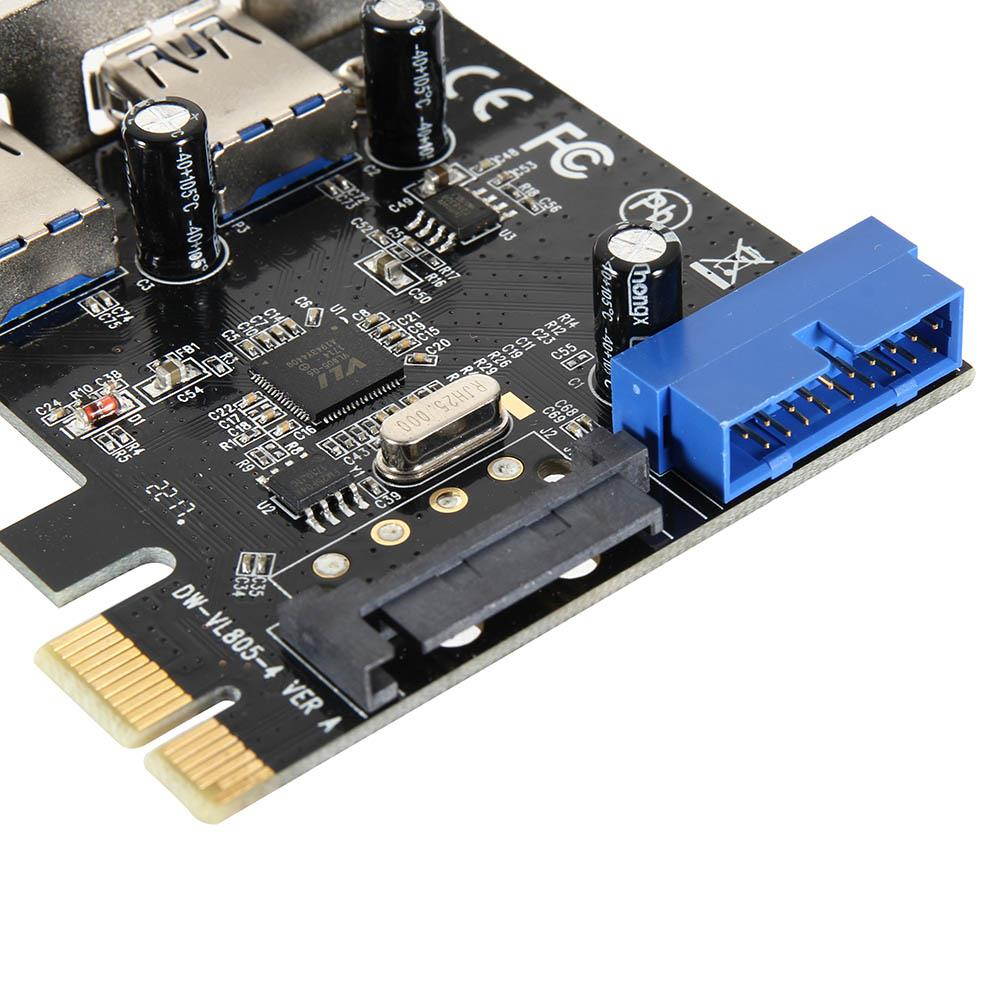 2018 The Best Selling Products Superspeed 2 Ports USB 3.0 Expension Card PCI-E 15 Pins SATA 5Gbps Power Connector QJY99