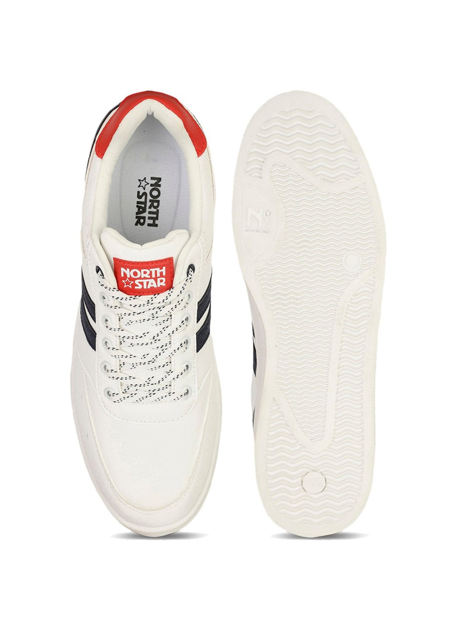 North Star by Bata Men's White Casual Sneakers