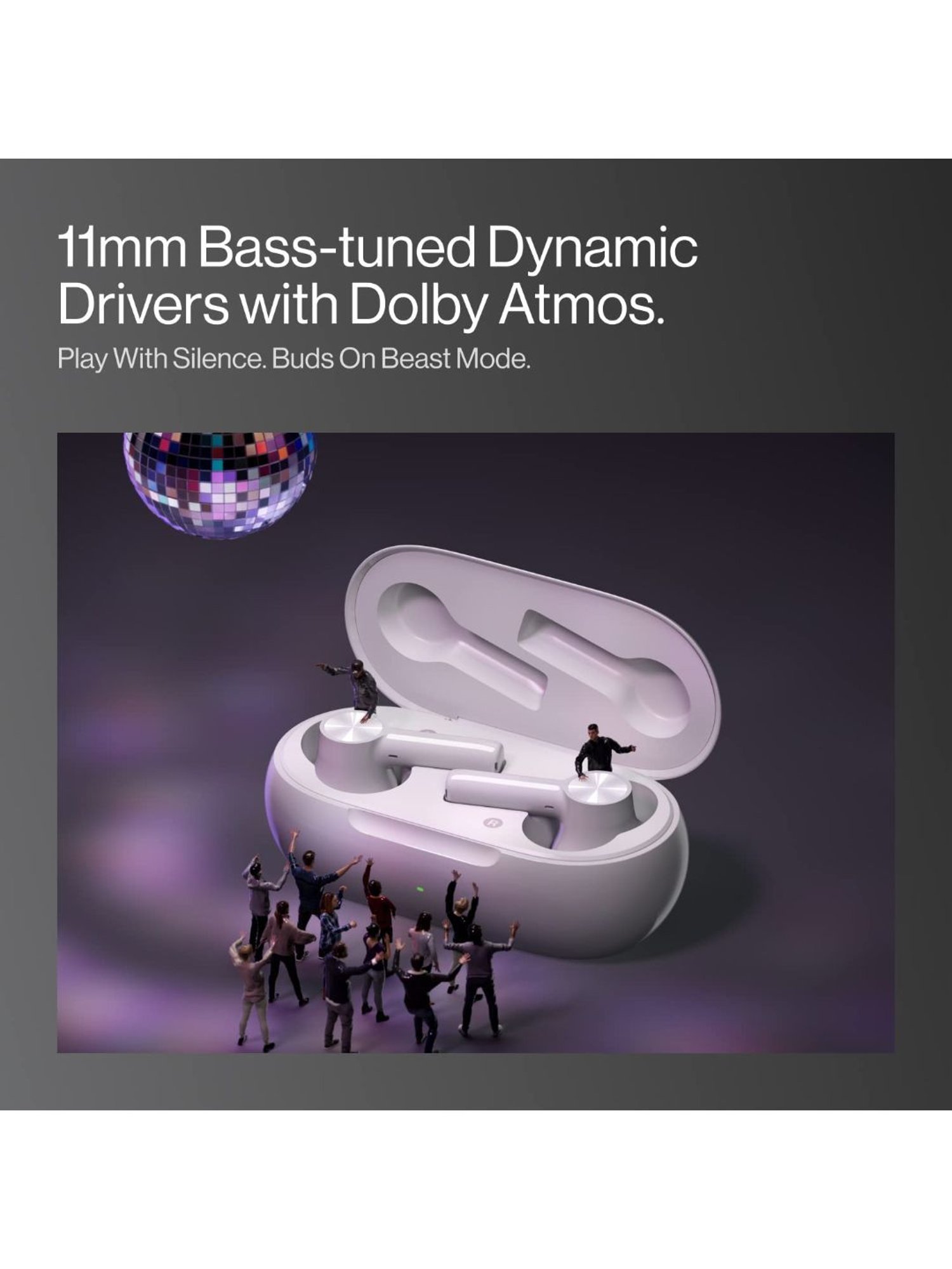 Boat Airdopes Sonik BT Earbuds with 60Hrs Playback & ENx Technology (Thunder Black, True Wireless)