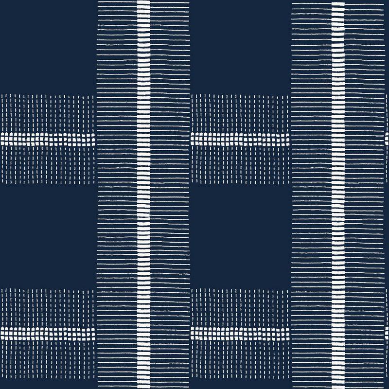 Tempaper Check You Out Denim Self-Adhesive Removable Wallpaper