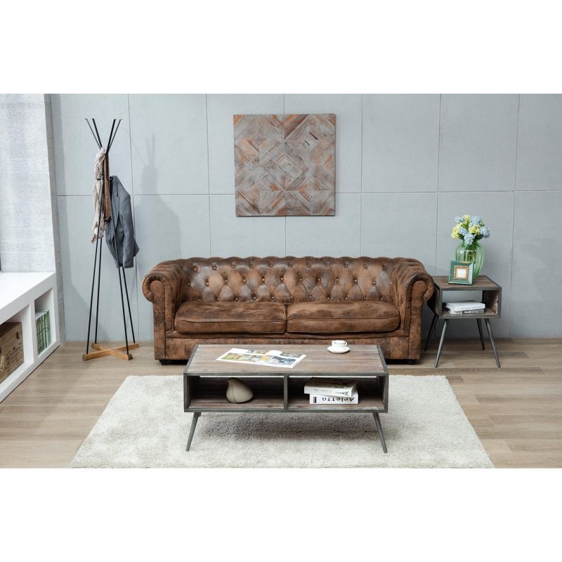 Noma Wood & Metal 8 Hook Standing Coat Rack Brown/Black - Summerland Home