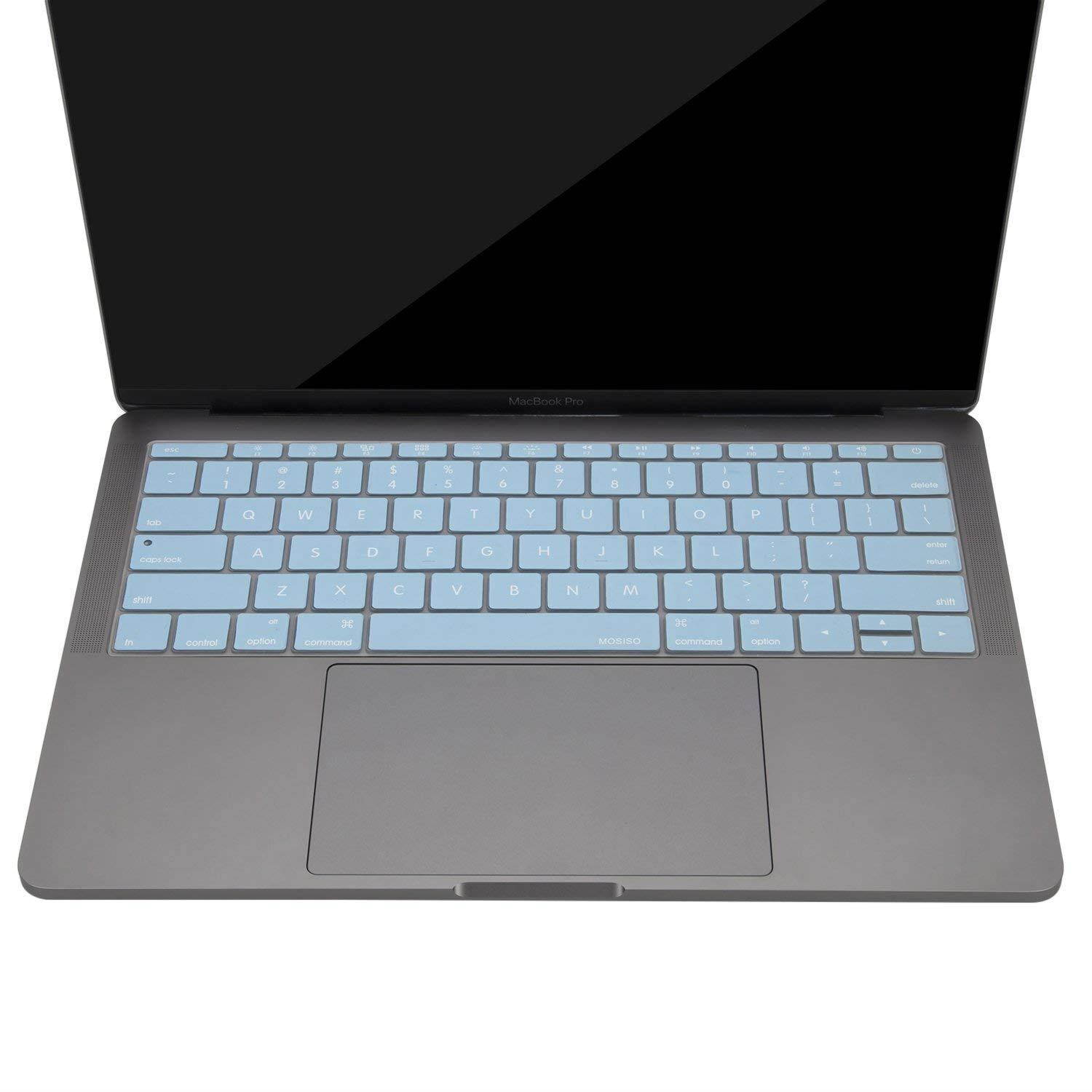 MOSISO Keyboard Cover Compatible MacBook Pro 13 Inch 2017 & 2016 Release A1708 No Touch Bar & New MacBook 12 Inch A1534 Protective Skin, Airy Blue
