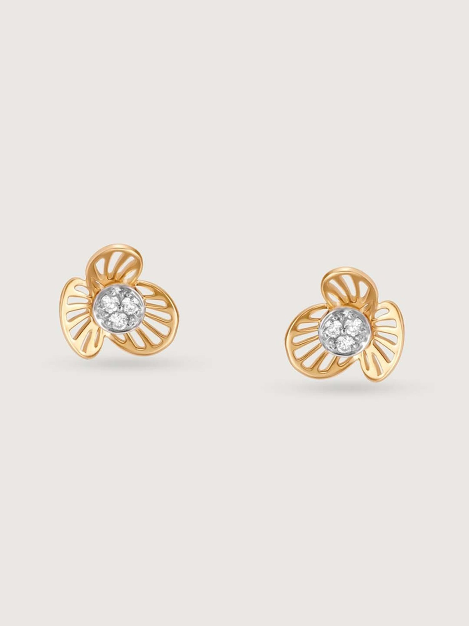 Mia by Tanishq Enchanted Bloom 14k Gold & Diamond Stud Earrings for Women