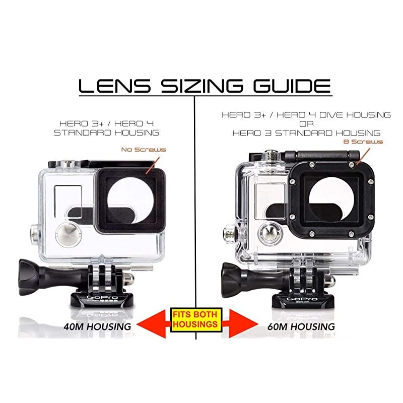 HERO3 / HERO3+ / HERO4 RED Filter GOPRO Dive/Snorkel Filter - Laser Cut Contrast Enhancement Glass - Includes RED, Magenta, & Snorkel Glass Lens [FITS 60M OR 40M GOPRO Dive HOUSING]