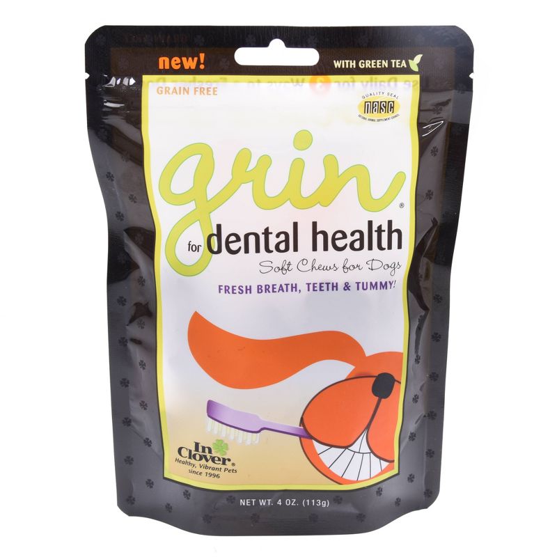 InClover Grin Dental Health Soft Chews For Dogs - 4oz