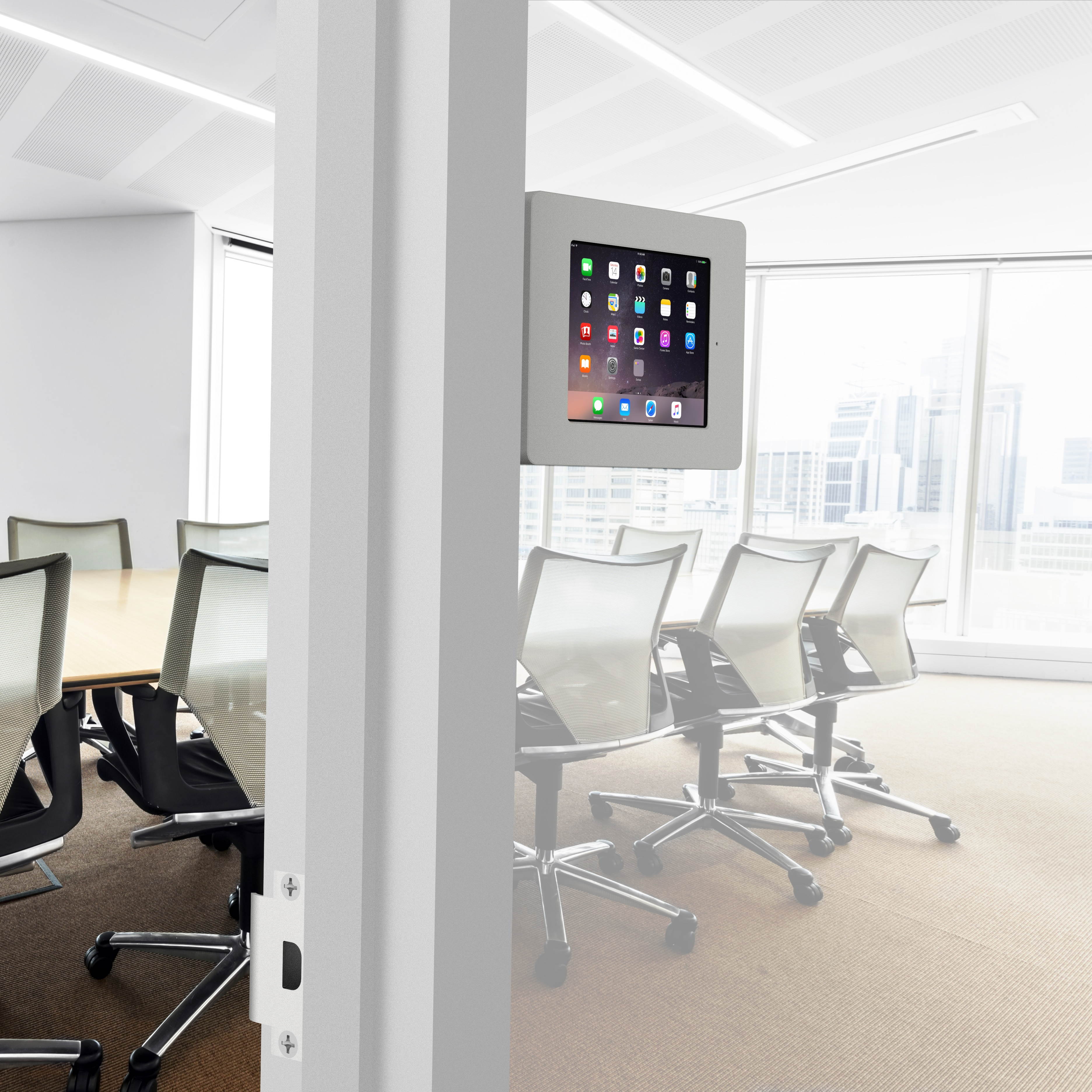 VidaMount Light Grey Home Button Covered Enclosure and Fixed Permanent Glass Mount [Bundle] compatible with iPad Mini 4 & 5