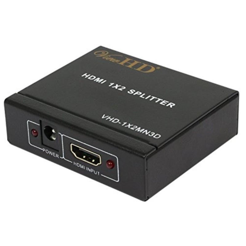 viewhd 2 port 1x2 powered hdmi mini splitter for 1080p & 3d | model: vhd-1x2mn3d