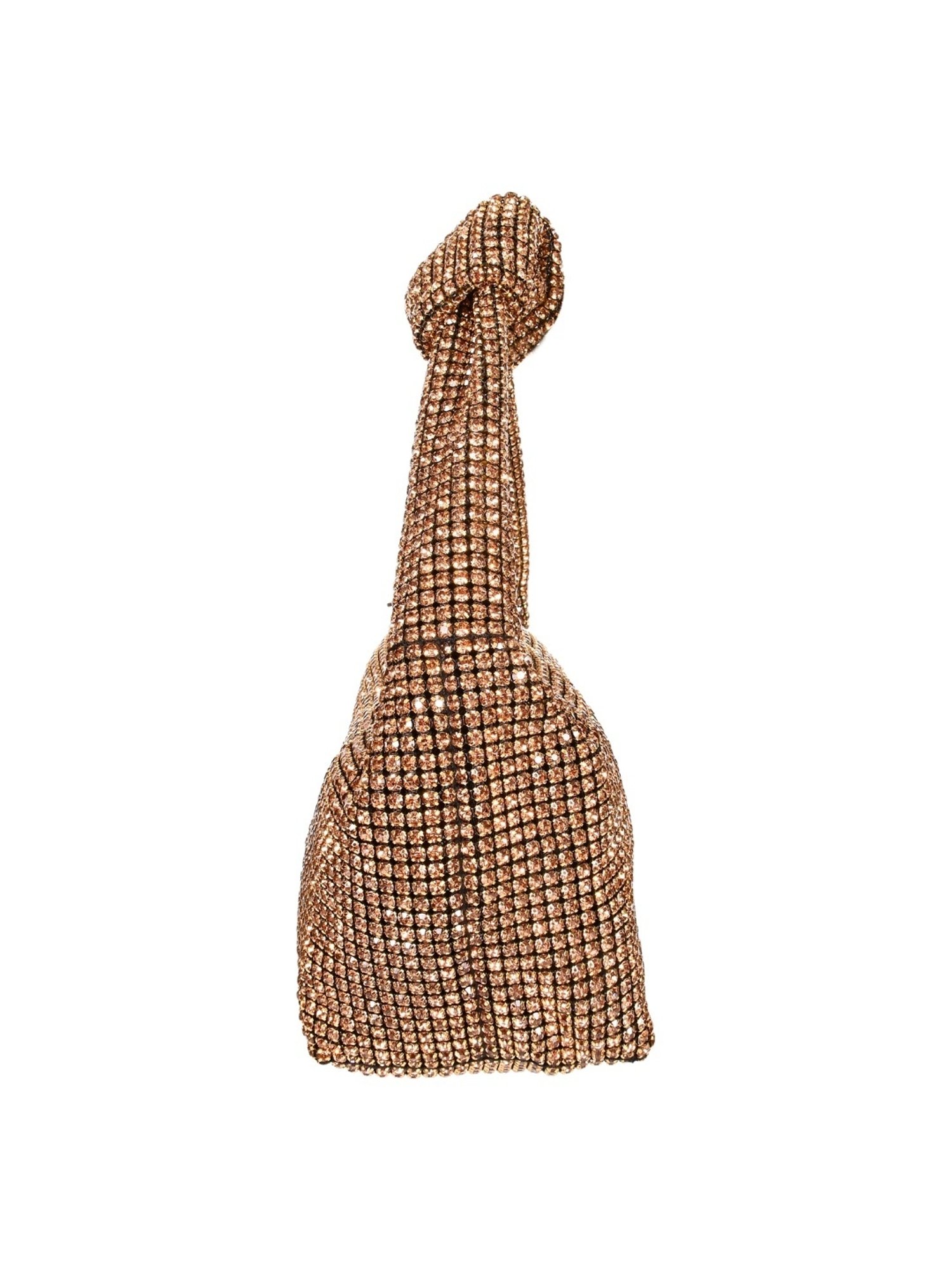 SASSORA RIM Gold Leather Embellished small Handbag