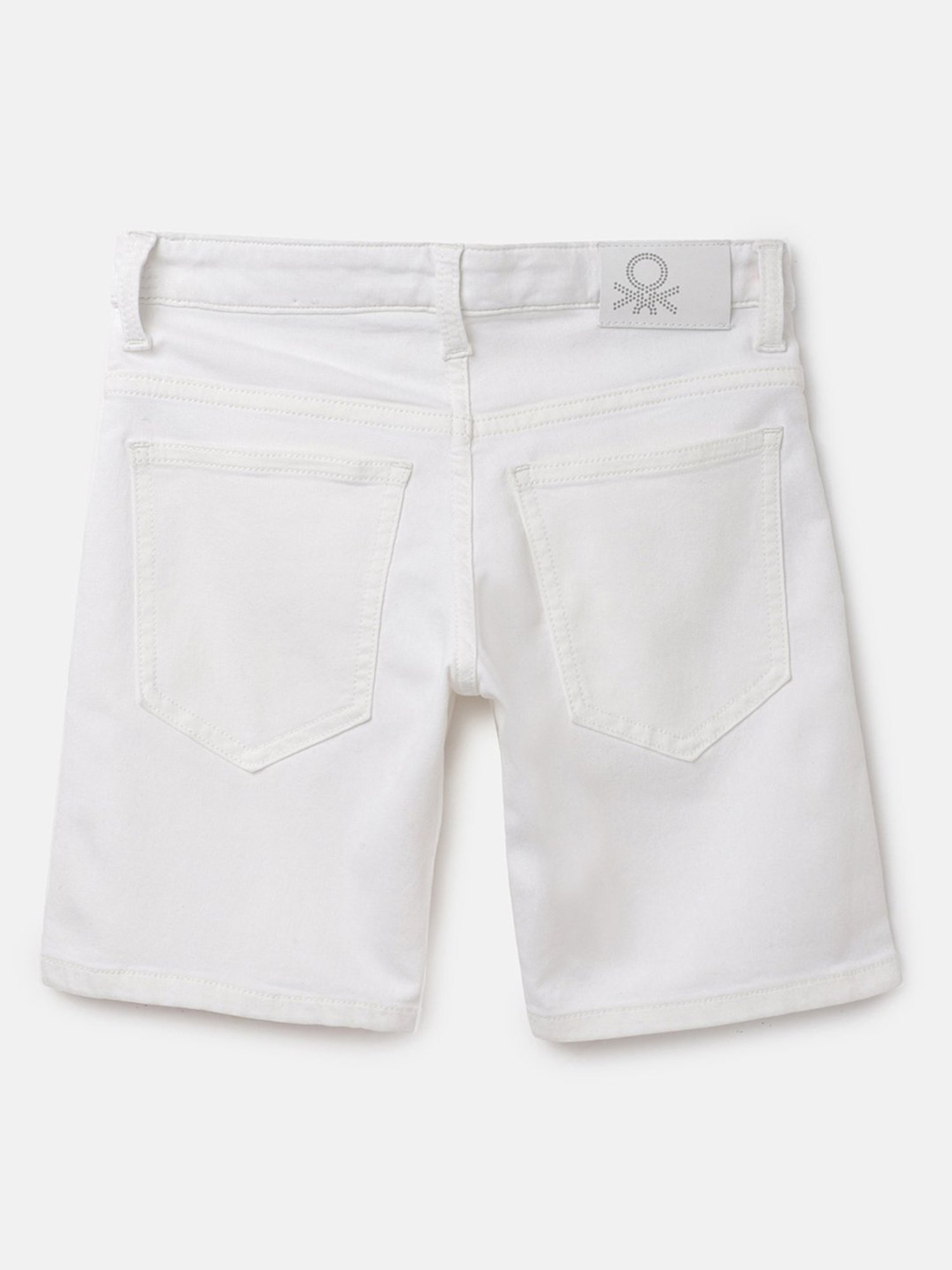 United Colors of Benetton Kids White Solid Shorts