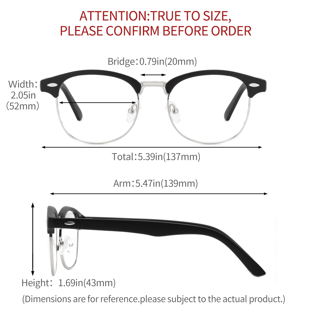 Cyxus Blue Light Blocking Computer Glasses Anti Eyestrain Headaches UV, Semi-Rimless Black Frame