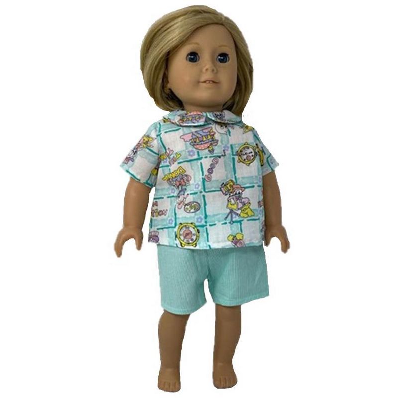 The Queen's Treasures Little House on the Prairie Green Calico Dress, Bonnet & Apron for 18" American Girl Dolls