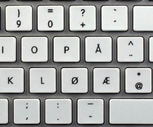MAC NS NORWEGIAN NON-TRANSPARENT KEYBOARD STICKERS WHITE BACKGROUND FOR DESKTOP, LAPTOP AND NOTEBOOK