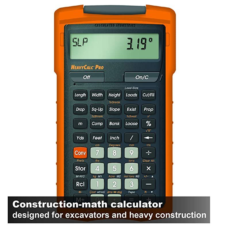4325 HeavyCalc Pro Feet-Inch, Tenths, Yards and Metric Construction Math Calculator Tool for Engineers, Estimators, Excavators, Highway Contractors and Heavy Equipment Operators