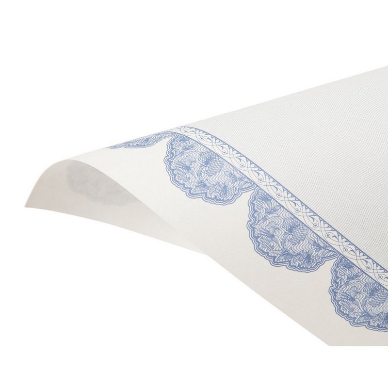 96-Sheet Certificate Paper with Blue Border, Letter Size Printer Friendly Award Diploma Paper, 8.5" x 11"