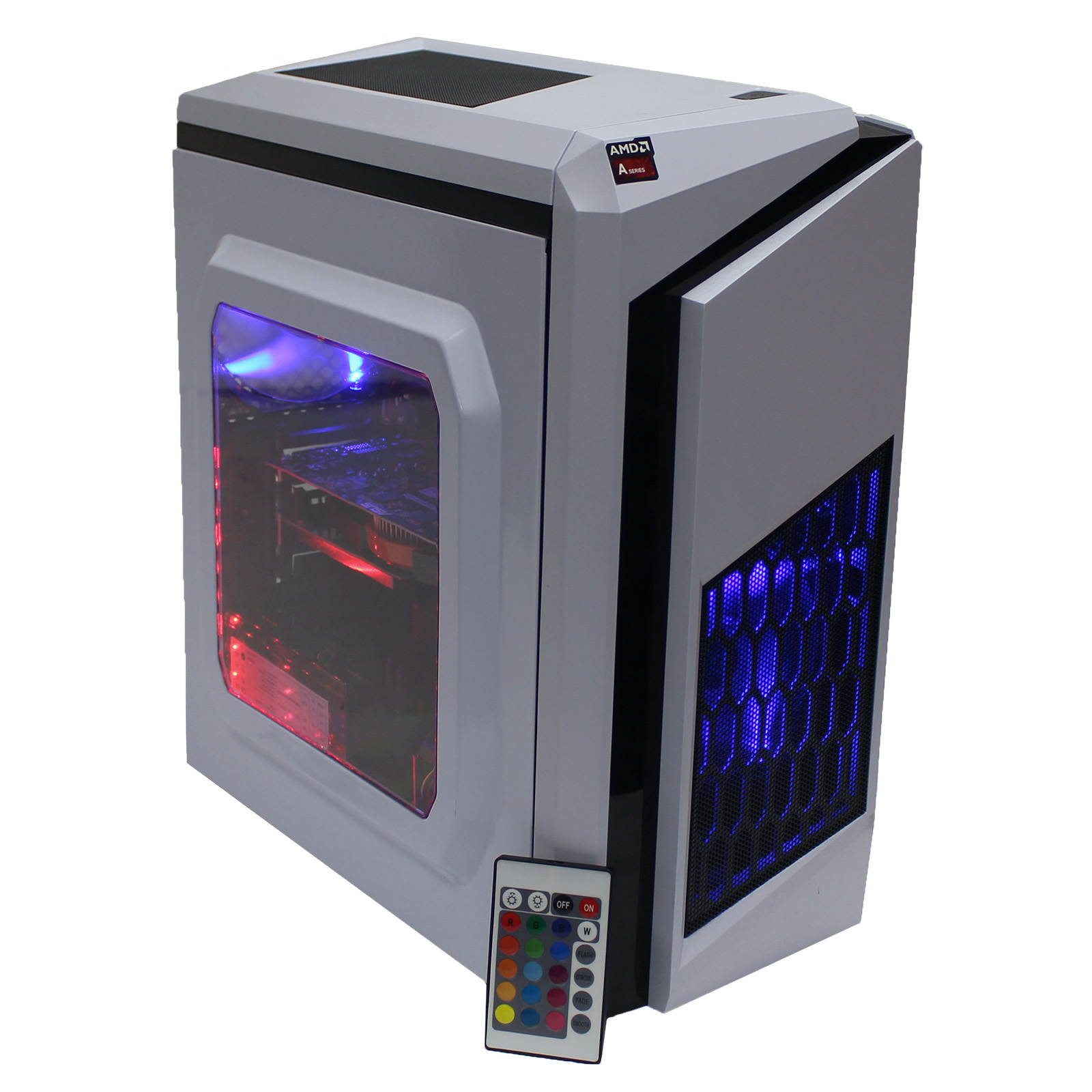 Custom RGB DIY Intel Gaming PC i7-3770 Quad Core 3.4Ghz 16GB Crucial Ballistix DDR3 RAM 500GB SSD 2TB HD GeForce GTX 1060 3GB HDMI WiFi LG DVDRW Windows 10 Pro