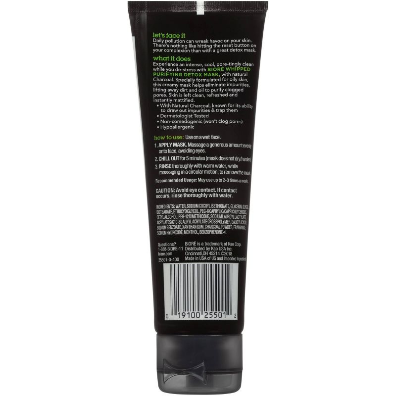 Biore Charcoal Whipped Detox Face Mask - 4oz