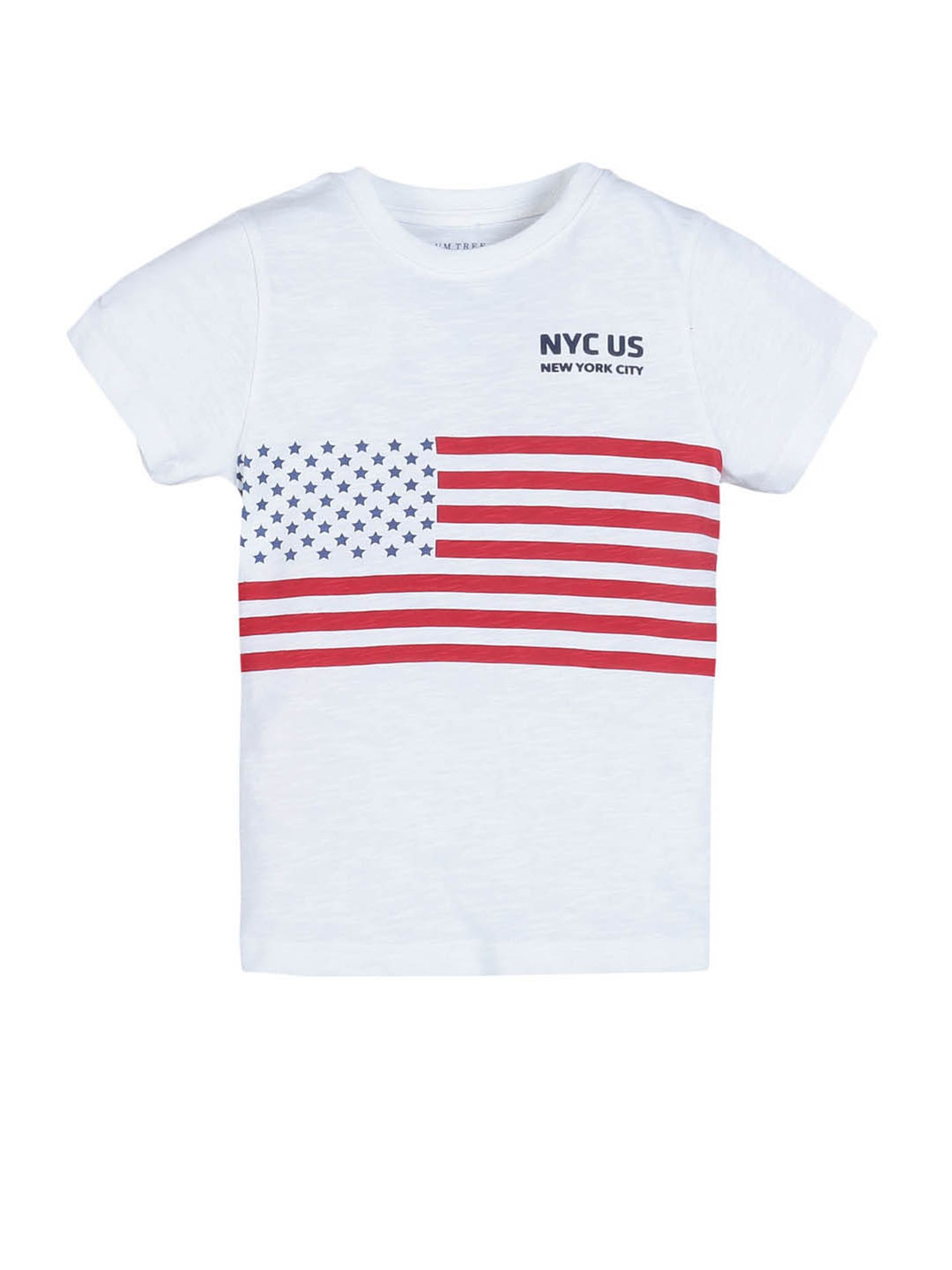 Plum Tree Kids Orange & White Printed T-Shirt (Pack Of 2)