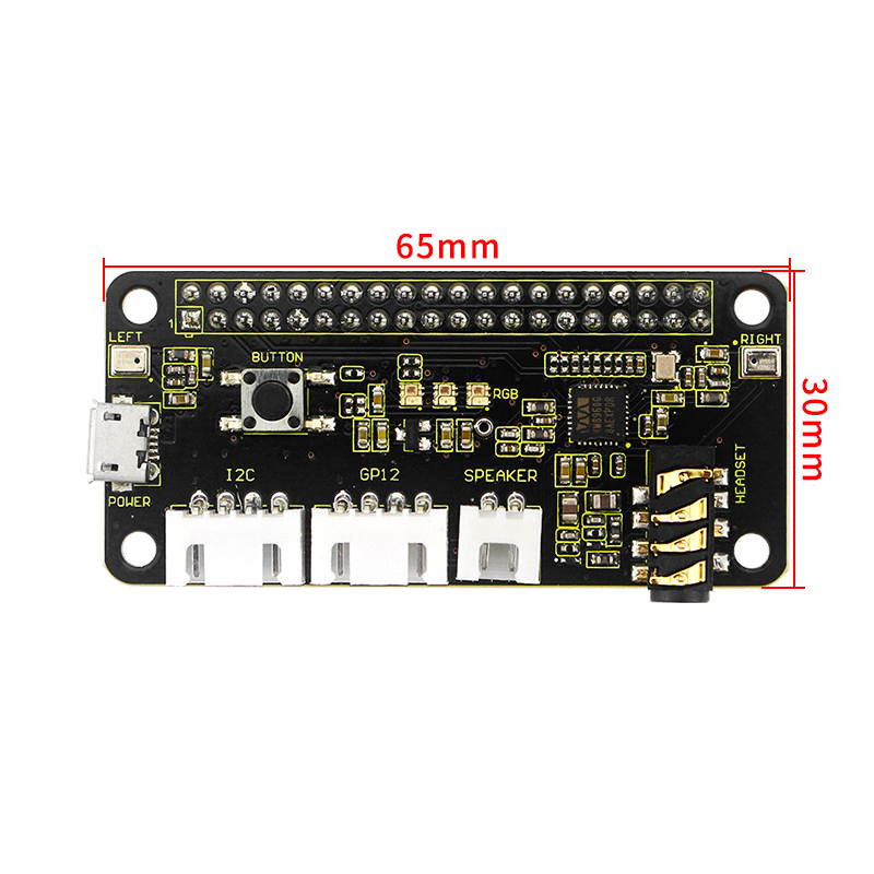 Raspberry Pi 4 Dual Micrs Board Intelligent Voice Module ReSpeaker 2-Mics Hat Microphone Array for Raspberry Pi 4 Model B / 3B+ / 3B