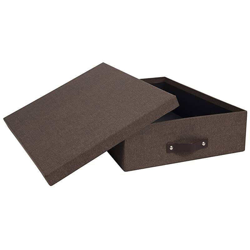 Oskar Canvas Fiberboard Document Letter Box 33 x 102 x 138 in Dark Brown