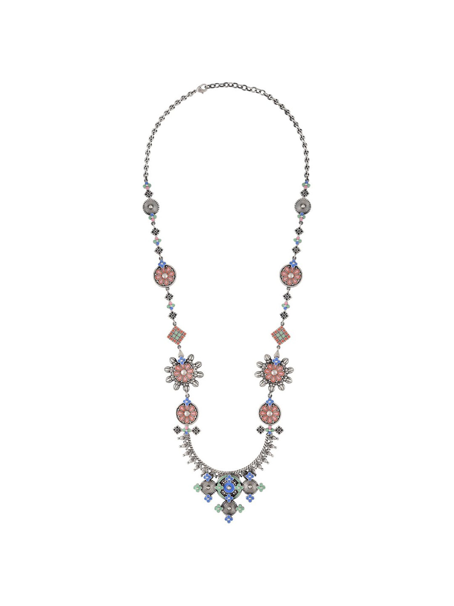 Tribe Amrapali Multi Enamel Chandrika Necklace