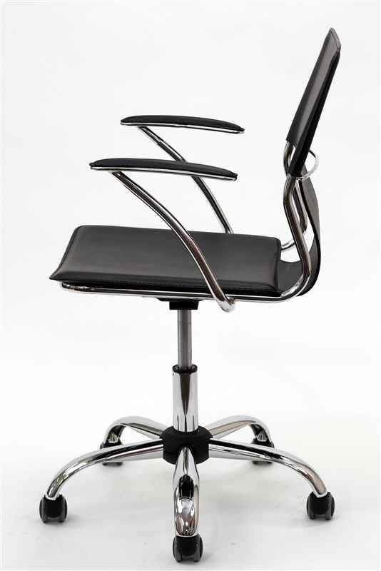 Global Leather Task Chair, Black (8993BK450/550) 