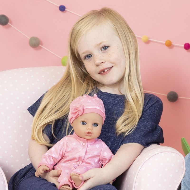 Adora Playtime Baby Doll Cozy Snowflake, 13 inch Soft Doll, Open/Close Eyes, Best Baby Girl Gift for Age 1+