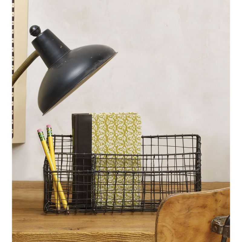 Design Ideas Cabo Desk Organizer &ndash; Metal Office Desktop Organizer &ndash; Natural, 12.5&rdquo; x 5.3&rdquo; x 6&rdquo;