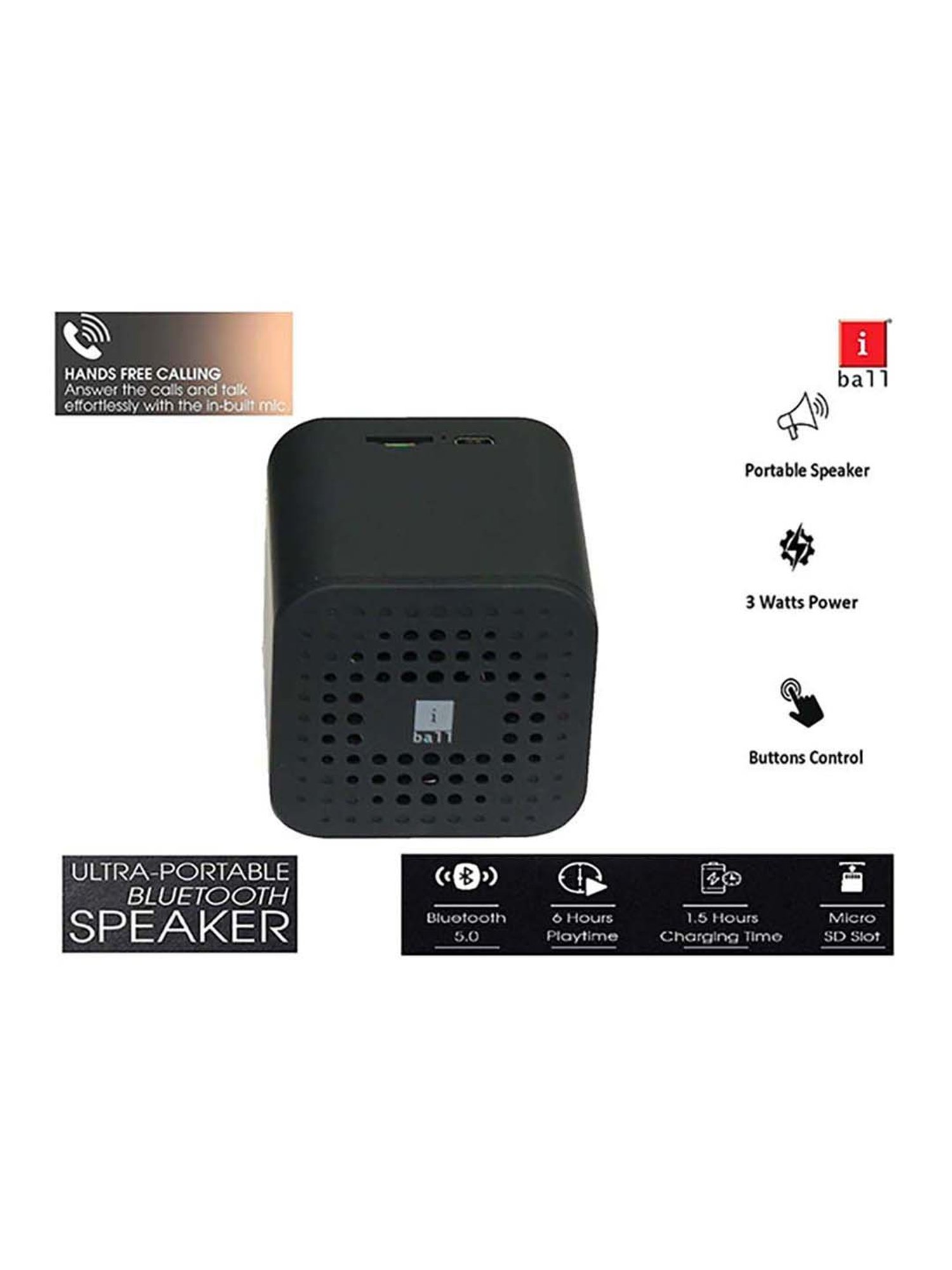 iBall Musi Cube X1 Bluetooth Speaker (Slate Black)