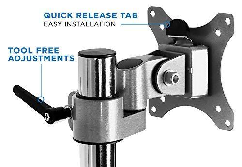 Mount-It! Triple Monitor Desk Mount | 32" Maximum Screen Size | Built In USB and Audio Ports