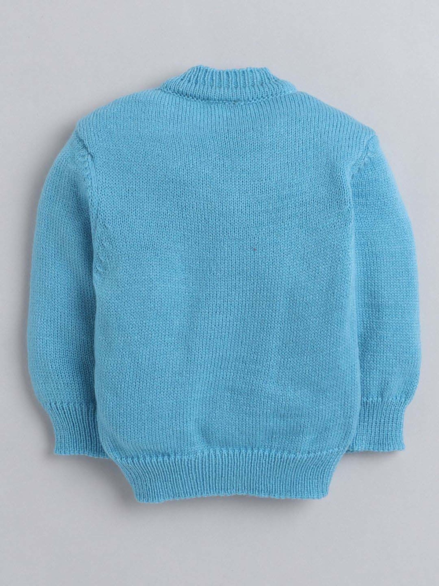 Little Angels Kids Blue Textured Pattern Full Sleeves Sweater Set