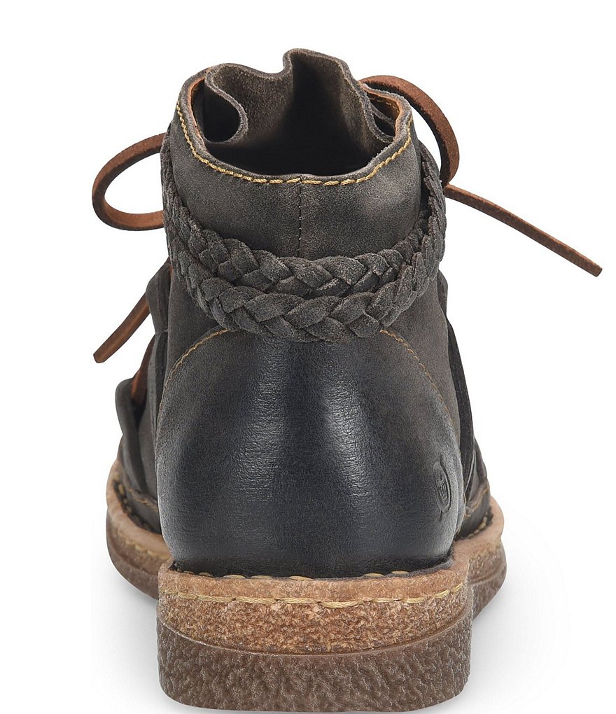 Born Temple II Distressed Leather Lace-Up Booties