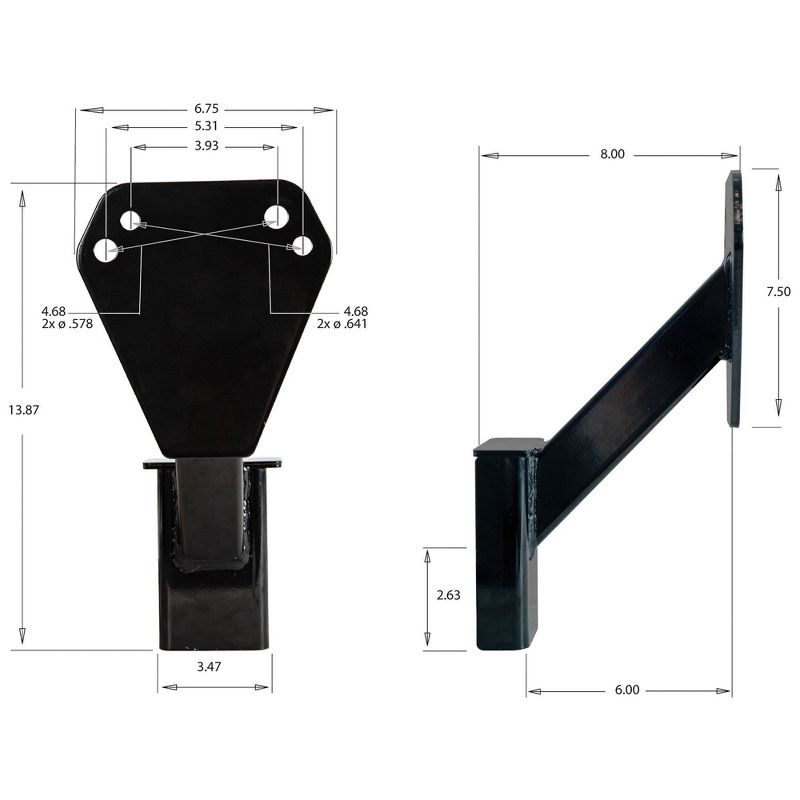 Buyers 5201012 Powder Coated Steel Stake Pocket Spare Tire Carrier Mount, Black