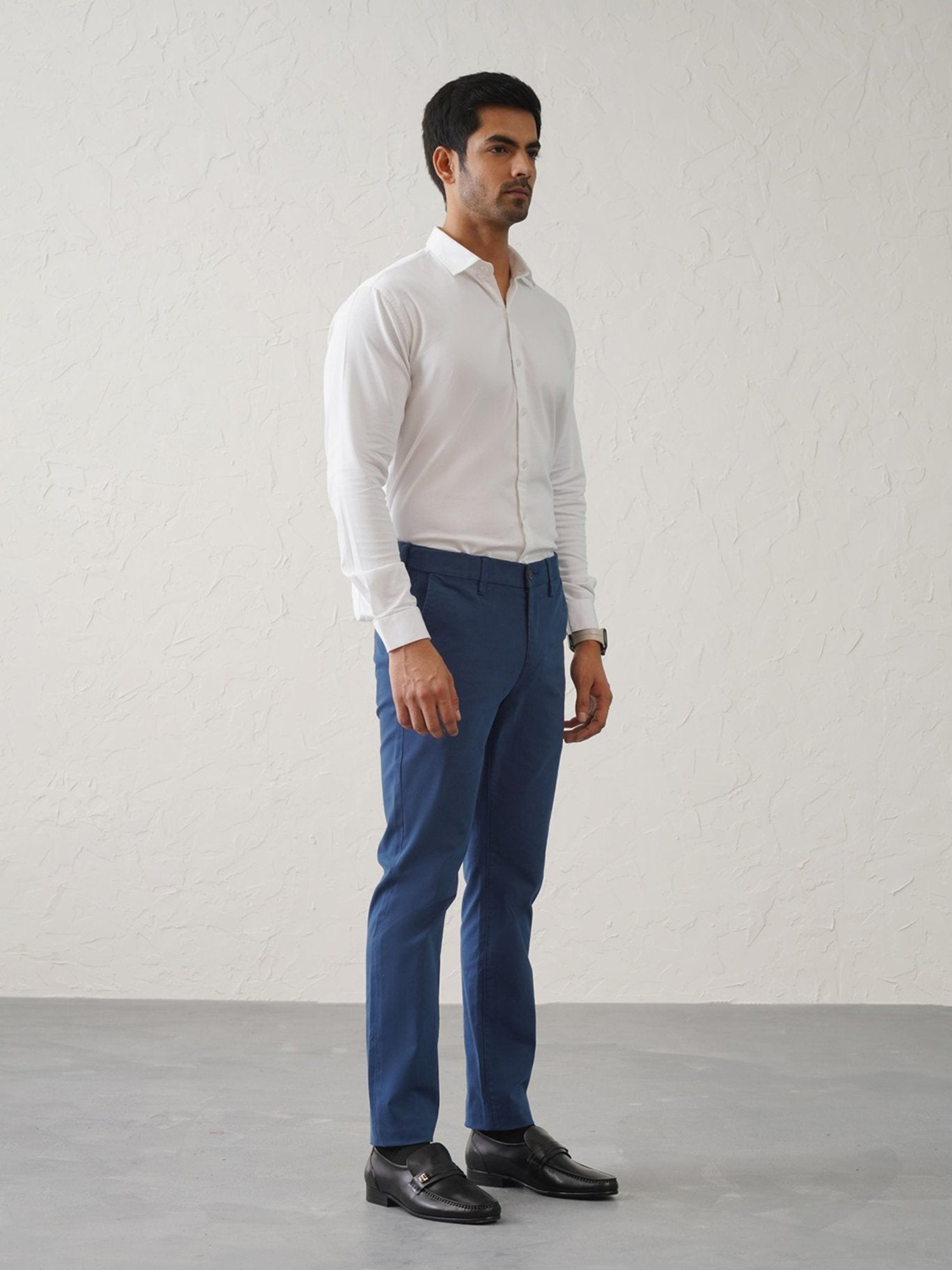 MinusOne Dark Blue Regular Fit Chinos