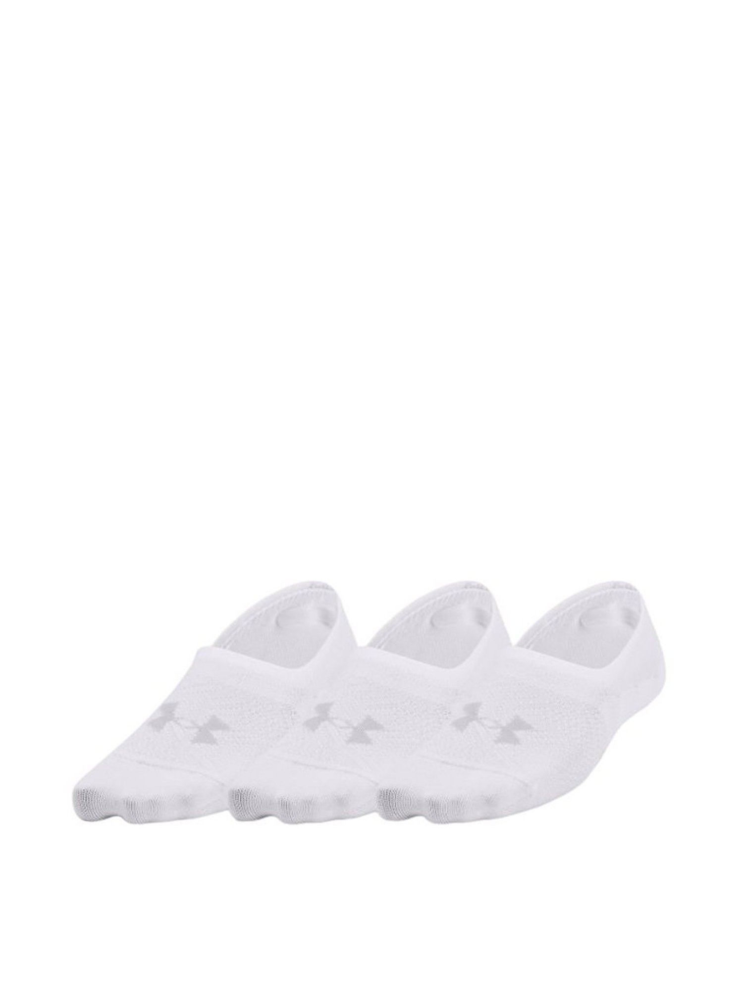 Under Armour Breathe Lite Ultra Low White Polyester Medium Socks - Pack of 3