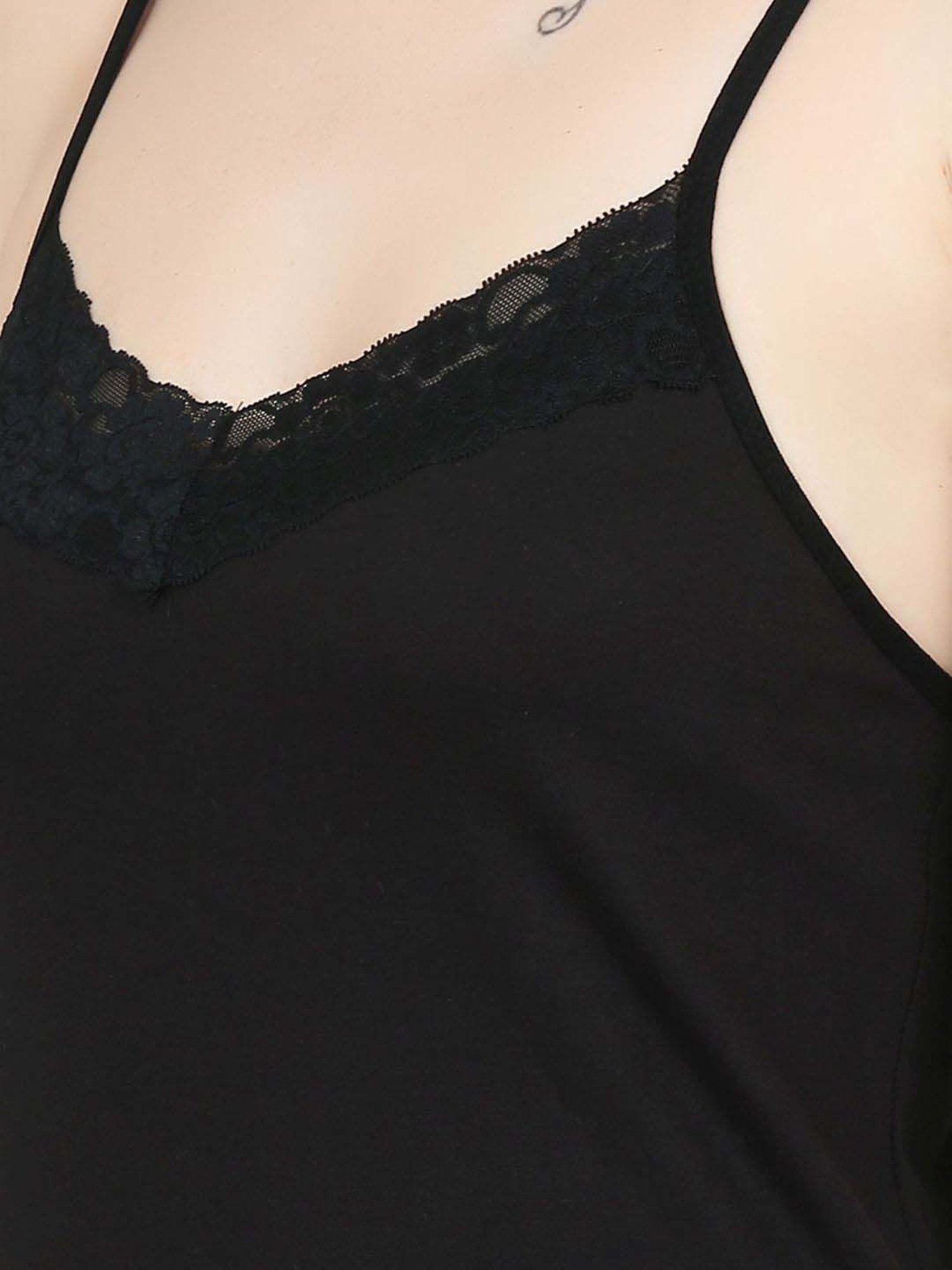 N-Gal Grey & Black Full Coverage Camisoles - Pack Of 2