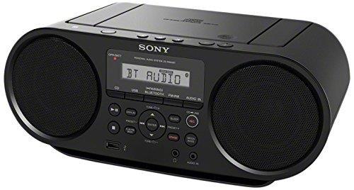 Sony Portable Bluetooth Digital Tuner AM_FM Radio Cd Player Mega Bass Reflex Stereo Sound System Plus FSM 6ft Aux Cable to Co