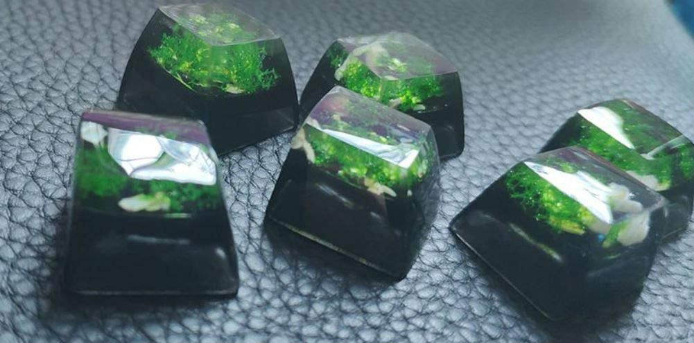 Mugen Custom Meadow Nature Resin Keycaps for Cherry MX Switches - Fits Most Mechanical Gaming Keyboards - with Keycap Puller