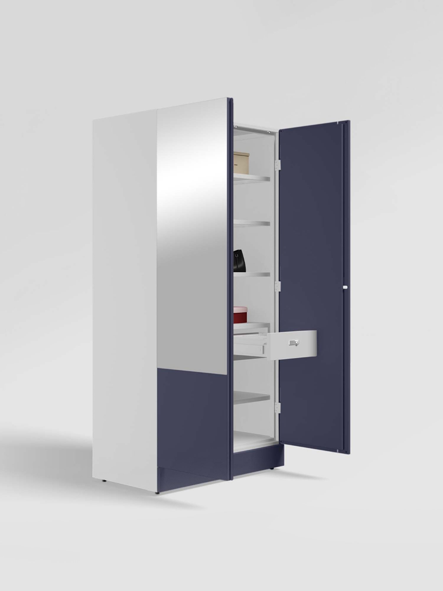 Godrej Interio Auraline Women Basic 2-Door Almirah, Textured Navy Blue (1-Year Warranty, 1 Drawer)