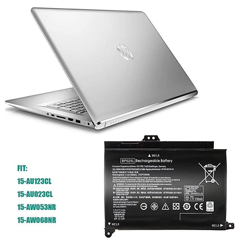 BP02XL Battery 77V 41Wh Replacement for HP Pavilion 15z aw000 15 au000 15AU123CL 15AU023CL 15AU057CL 15AU020WM 15AW053NR 15AW068NR AW167CL Laptop Spare BP02041XL 849569421 TPNQ172